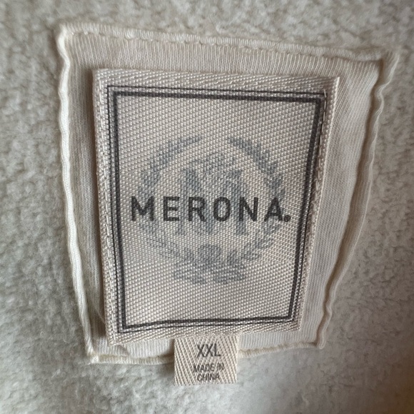 Merona Cream Plush Robe – Hooded Fleece Loungewear - Picture 2 of 3